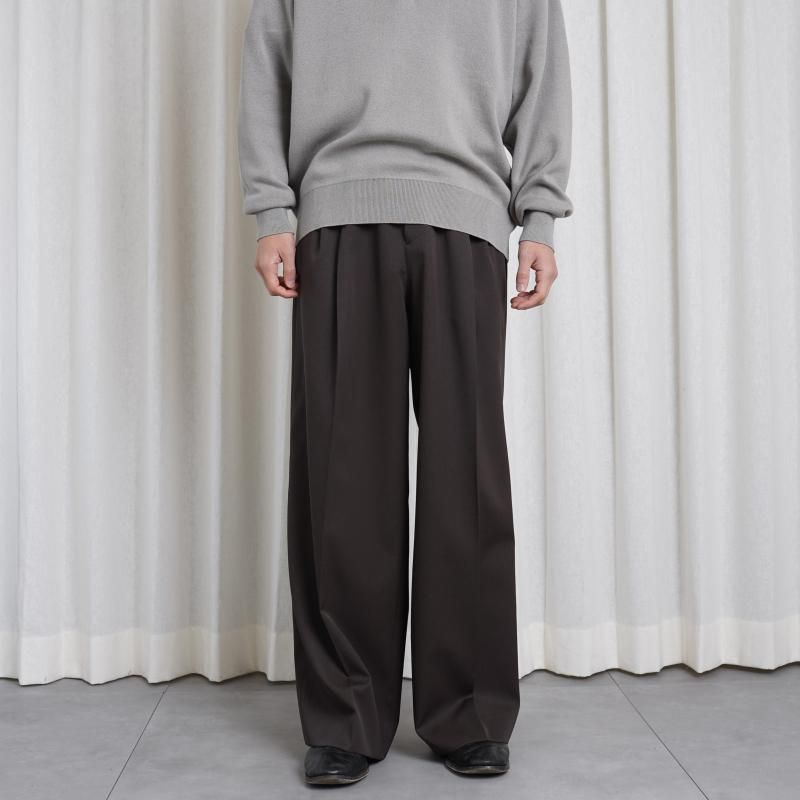 25S/Sۡssstein 奿 LONG WIDE TROUSERS / GREY KHAKI