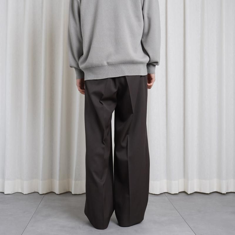 25S/Sۡssstein 奿 LONG WIDE TROUSERS / GREY KHAKI
