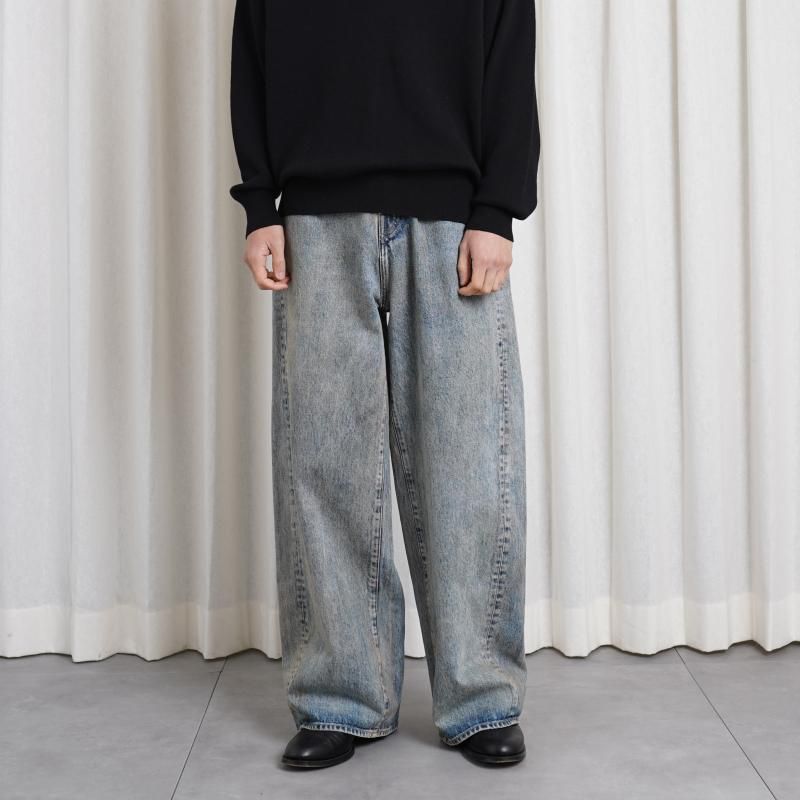 25S/S ssstein 奿 TWIST SEAM BAGGY VINTAGE DENIM JEANS / INDIGO