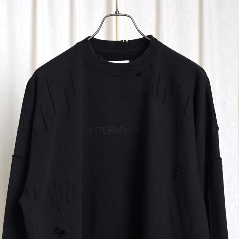 25S/Sۡssstein 奿 OVERSIZED REBUILD SWEAT LS / BLACK