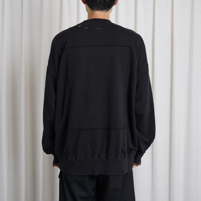 ssstein シュタイン】 OVERSIZED REBUILD SWEAT LS / BLACK