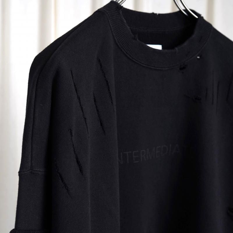 25S/Sۡssstein 奿 OVERSIZED REBUILD SWEAT LS / BLACK