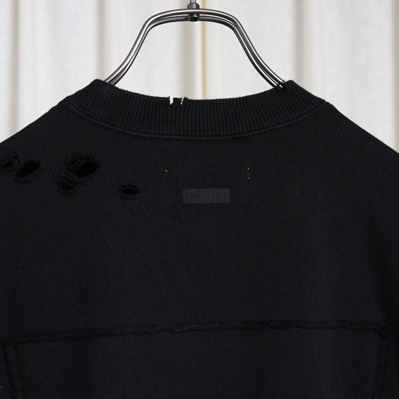 25S/Sۡssstein 奿 OVERSIZED REBUILD SWEAT LS / BLACK