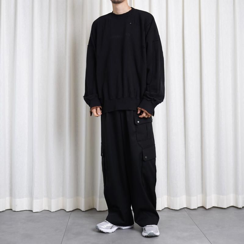 25S/Sۡssstein 奿 OVERSIZED REBUILD SWEAT LS / BLACK
