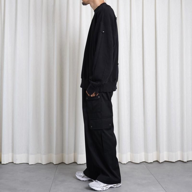25S/Sۡssstein 奿 OVERSIZED REBUILD SWEAT LS / BLACK