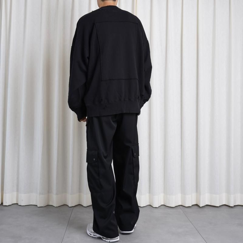 25S/Sۡssstein 奿 OVERSIZED REBUILD SWEAT LS / BLACK