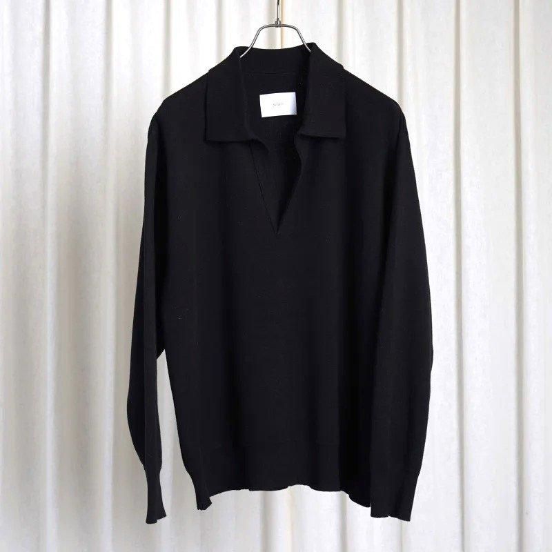 25S/Sۡssstein 奿 COTTON CASHMERE KNIT SKIPPER LS / BLACK