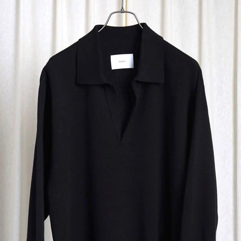 25S/Sۡssstein 奿 COTTON CASHMERE KNIT SKIPPER LS / BLACK
