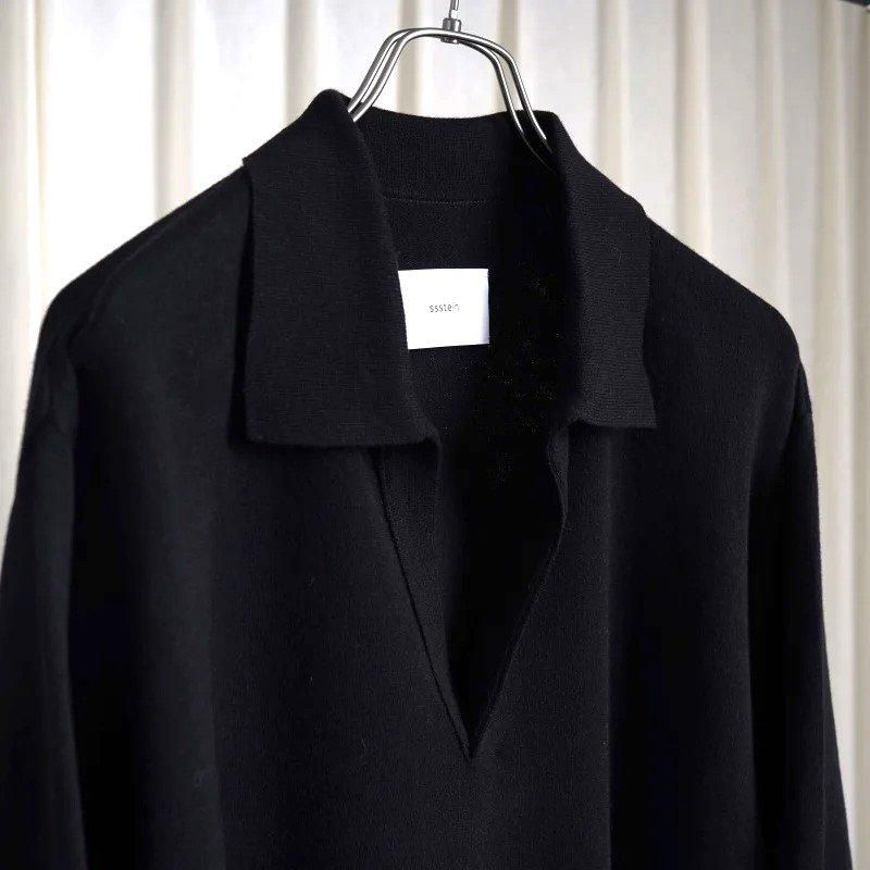 25S/Sۡssstein 奿 COTTON CASHMERE KNIT SKIPPER LS / BLACK