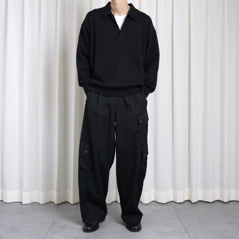 25S/Sۡssstein 奿 COTTON CASHMERE KNIT SKIPPER LS / BLACK