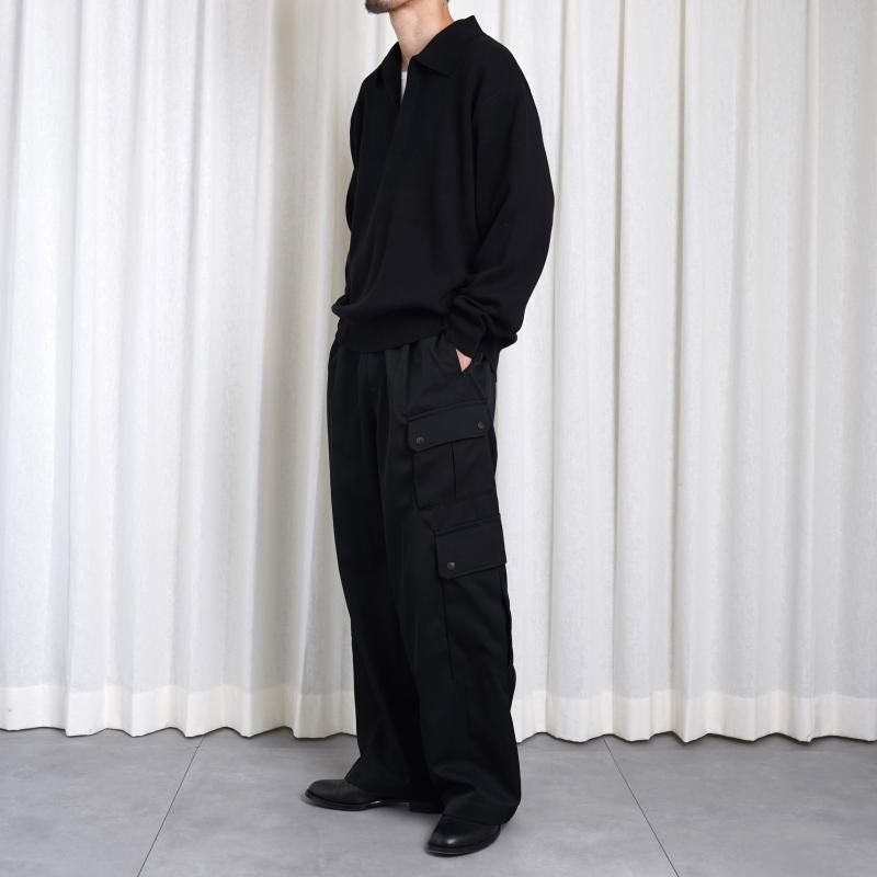 25S/Sۡssstein 奿 COTTON CASHMERE KNIT SKIPPER LS / BLACK