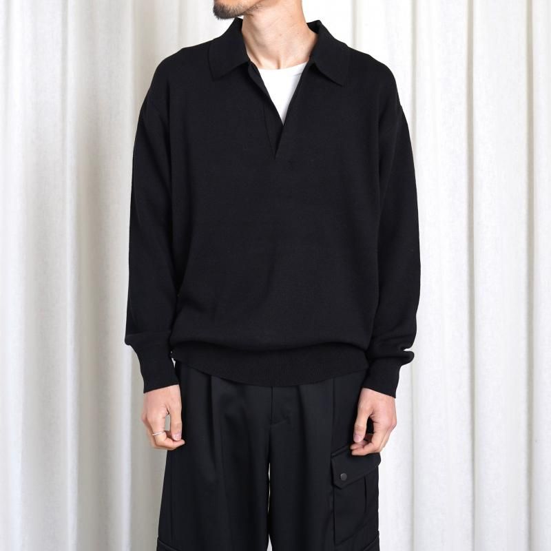 25S/Sۡssstein 奿 COTTON CASHMERE KNIT SKIPPER LS / BLACK