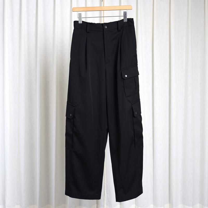 【25S/S】【ssstein シュタイン】 CARGO POCKET WIDE EASY TROUSERS / BLACK