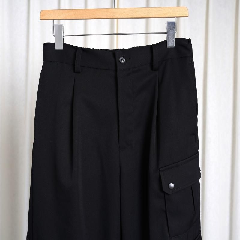 25S/Sۡssstein 奿 CARGO POCKET WIDE EASY TROUSERS / BLACK