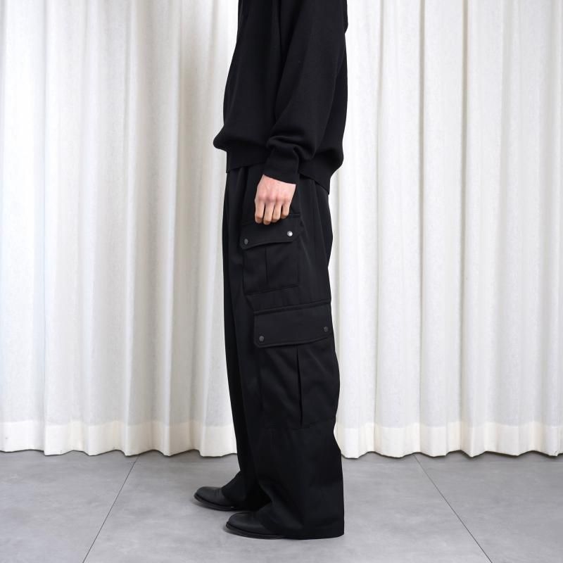 25S/Sۡssstein 奿 CARGO POCKET WIDE EASY TROUSERS / BLACK