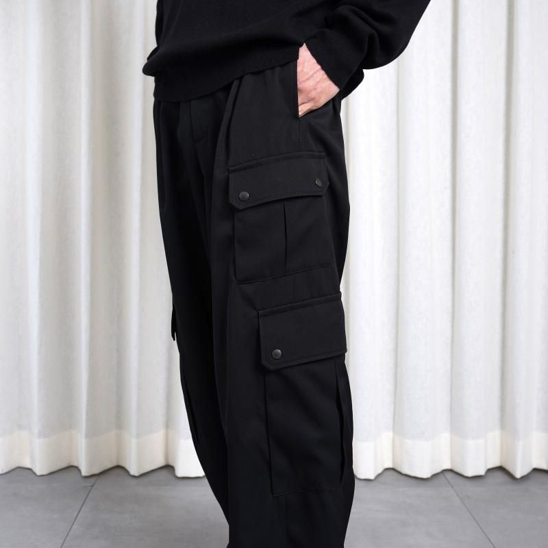 25S/Sۡssstein 奿 CARGO POCKET WIDE EASY TROUSERS / BLACK