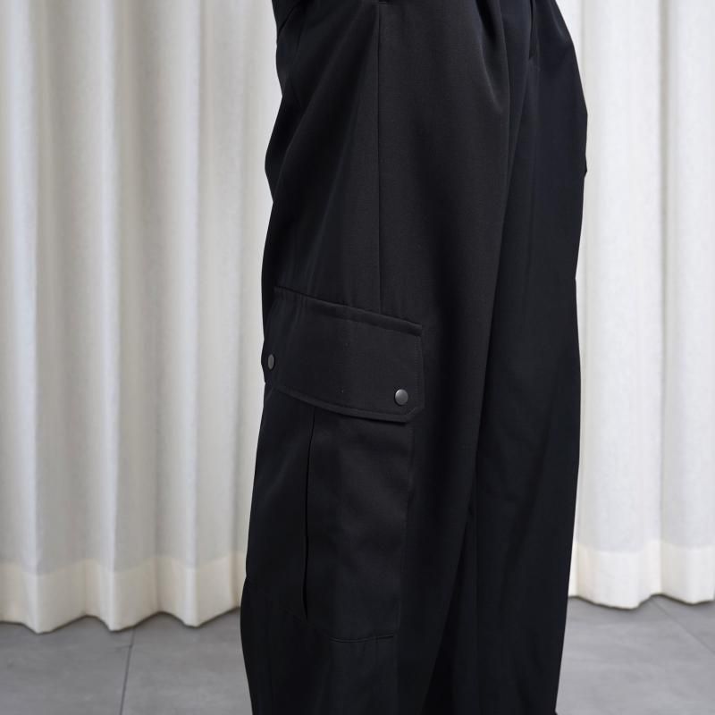 25S/Sۡssstein 奿 CARGO POCKET WIDE EASY TROUSERS / BLACK