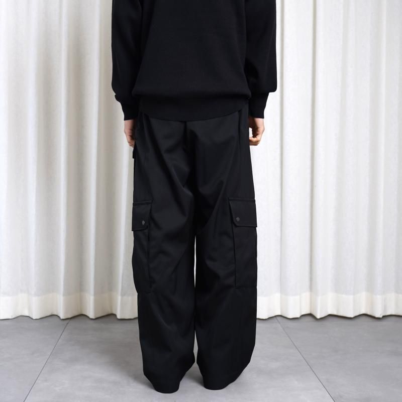 25S/Sۡssstein 奿 CARGO POCKET WIDE EASY TROUSERS / BLACK