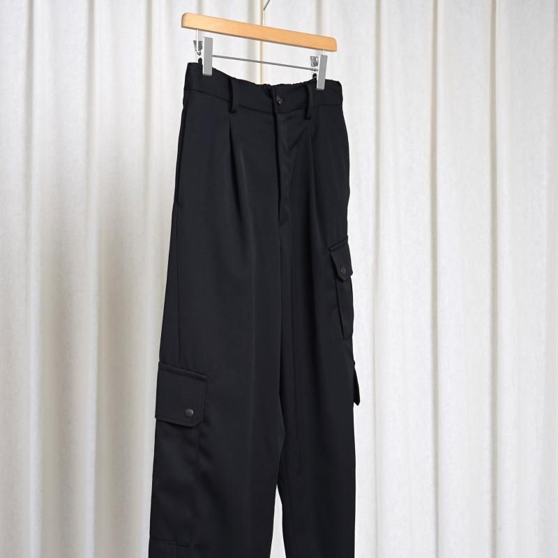 25S/Sۡssstein 奿 CARGO POCKET WIDE EASY TROUSERS / BLACK