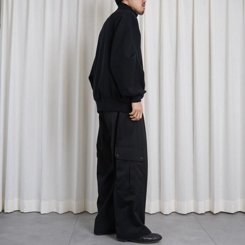 25S/Sۡssstein 奿 OVERSIZED DOUBLE KNIT ZIP JACKET / BLACK