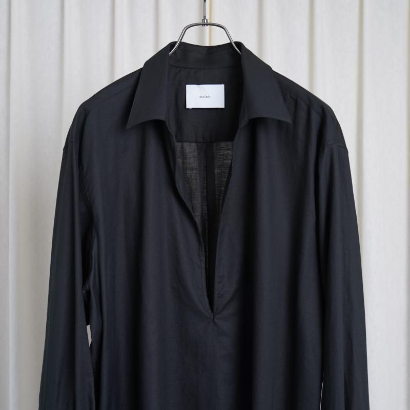 25S/Sۡssstein 奿 C/SI TWILL OVERSIZED SKIPPER SHIRT / BLACK