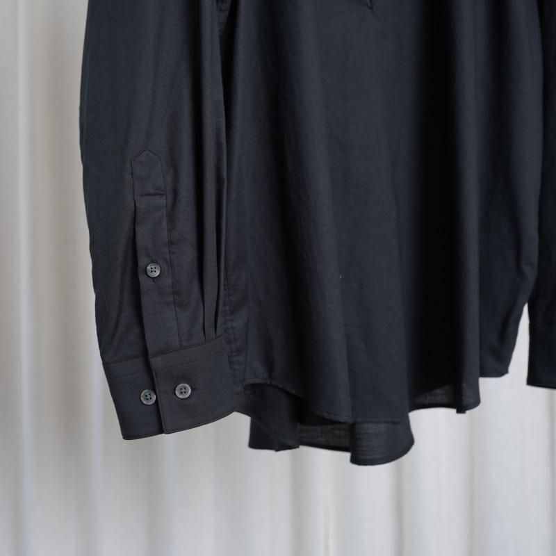 25S/Sۡssstein 奿 C/SI TWILL OVERSIZED SKIPPER SHIRT / BLACK