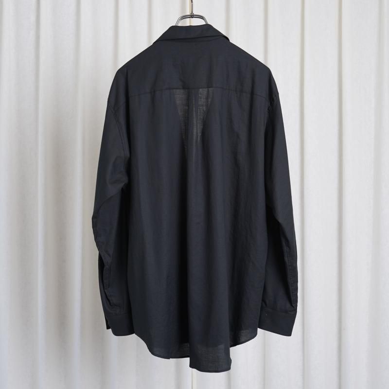 25S/Sۡssstein 奿 C/SI TWILL OVERSIZED SKIPPER SHIRT / BLACK