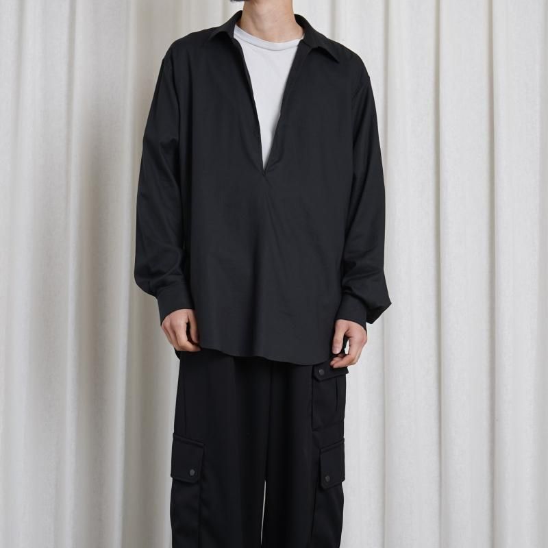 25S/Sۡssstein 奿 C/SI TWILL OVERSIZED SKIPPER SHIRT / BLACK