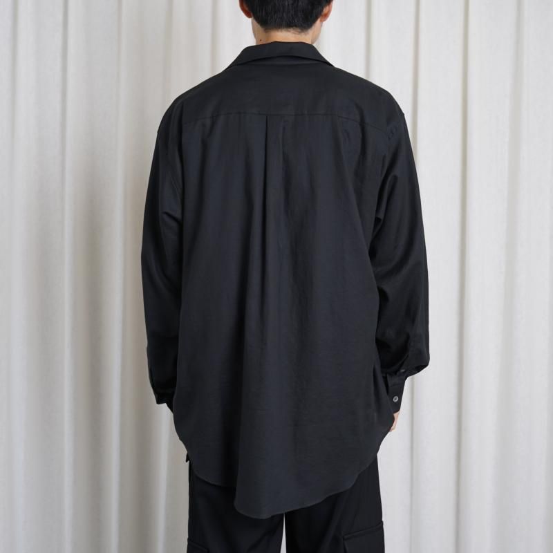 25S/Sۡssstein 奿 C/SI TWILL OVERSIZED SKIPPER SHIRT / BLACK