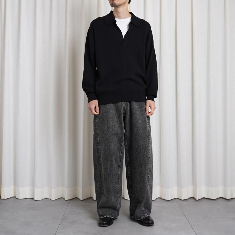 25S/Sۡssstein 奿 TWIST SEAM BAGGY VINTAGE DENIM JEANS / BLACK