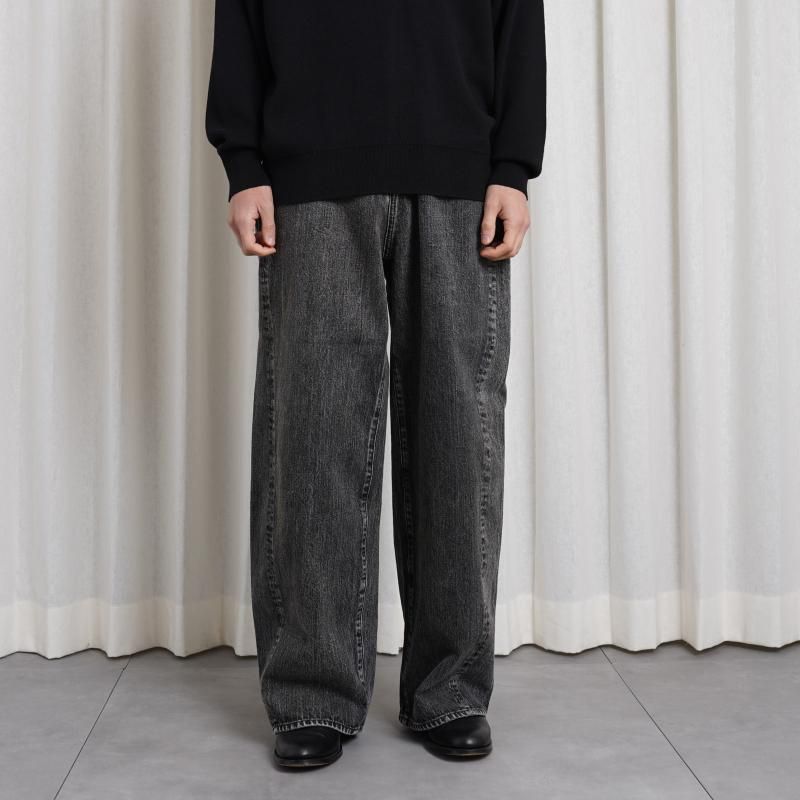 25S/Sۡssstein 奿 TWIST SEAM BAGGY VINTAGE DENIM JEANS / BLACK