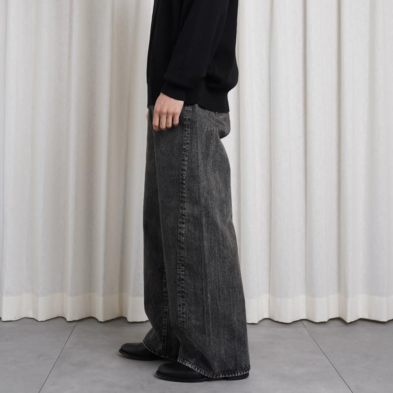 25S/Sۡssstein 奿 TWIST SEAM BAGGY VINTAGE DENIM JEANS / BLACK