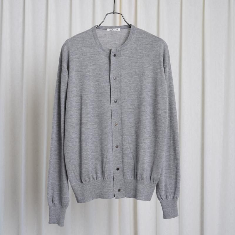 25S/SۡAURALEE ꡼HARD TWIST CASHMERE KNIT CARDIGAN / TOP GRAY