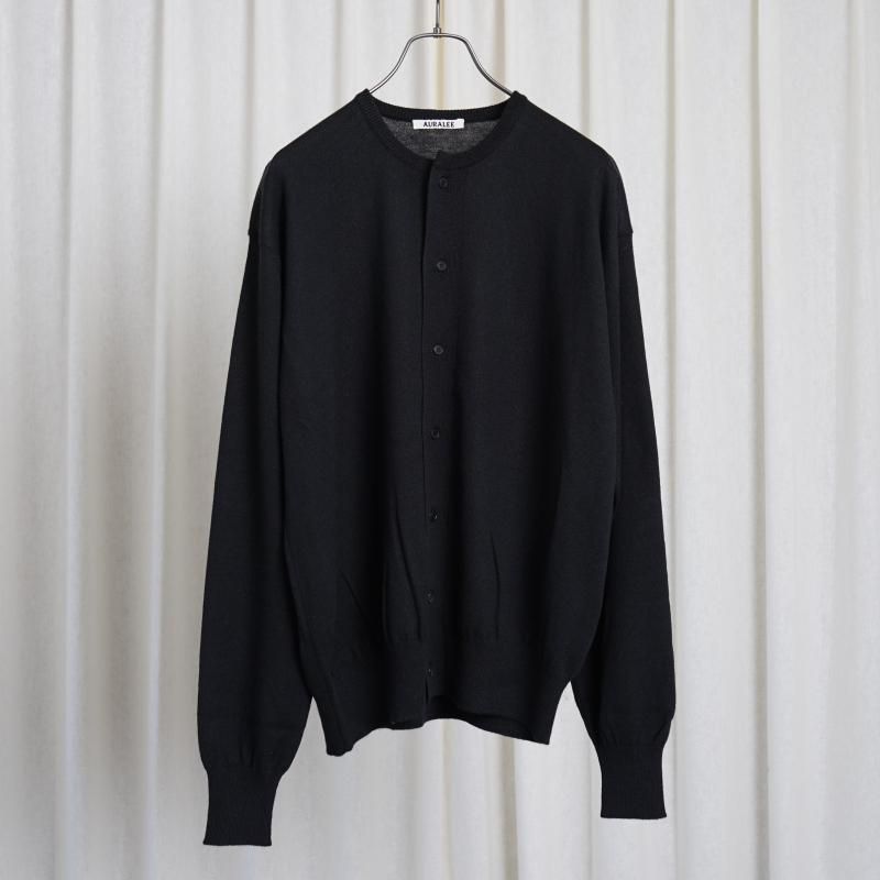 25S/SۡAURALEE ꡼HARD TWIST CASHMERE KNIT CARDIGAN / BLACK