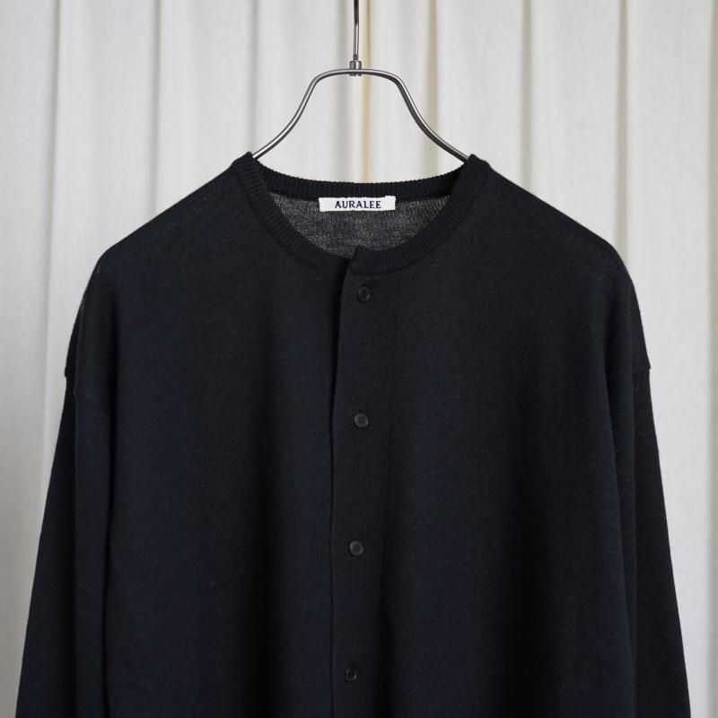 25S/SۡAURALEE ꡼HARD TWIST CASHMERE KNIT CARDIGAN / BLACK