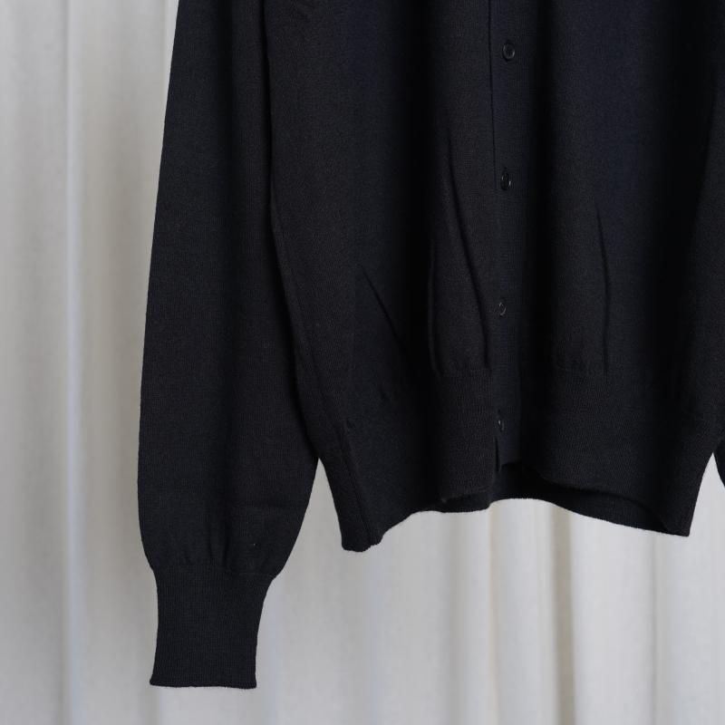25S/SۡAURALEE ꡼HARD TWIST CASHMERE KNIT CARDIGAN / BLACK
