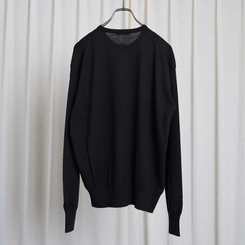 25S/SۡAURALEE ꡼HARD TWIST CASHMERE KNIT CARDIGAN / BLACK