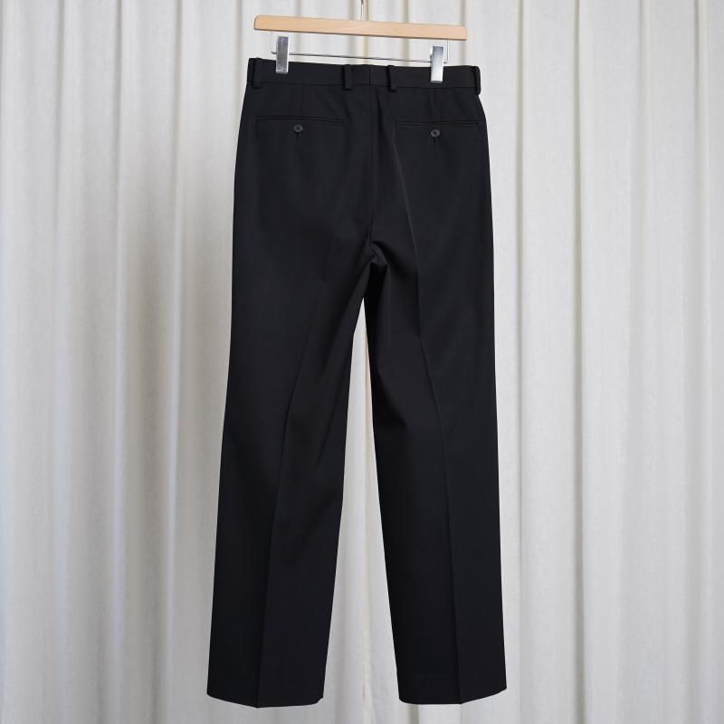 25S/SۡAURALEE ꡼ LIGHT WOOL MAX GABARDINE TWO-TUCK SLACKS / TOP BLACK