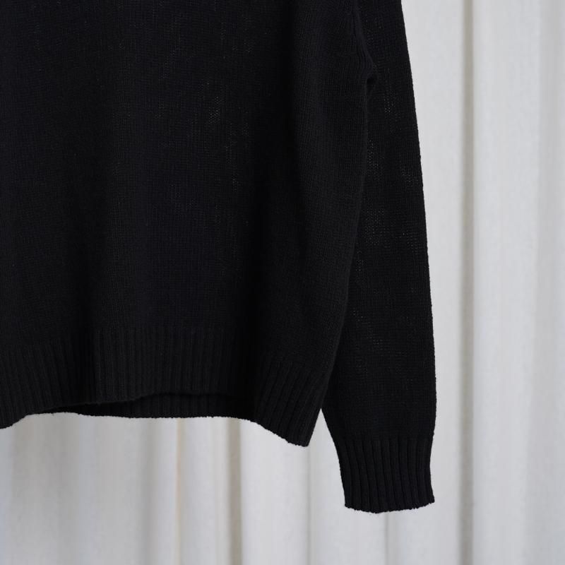 25S/SۡAURALEE ꡼SUMMER CASHMERE KNIT V-NECK P/O / BLACK