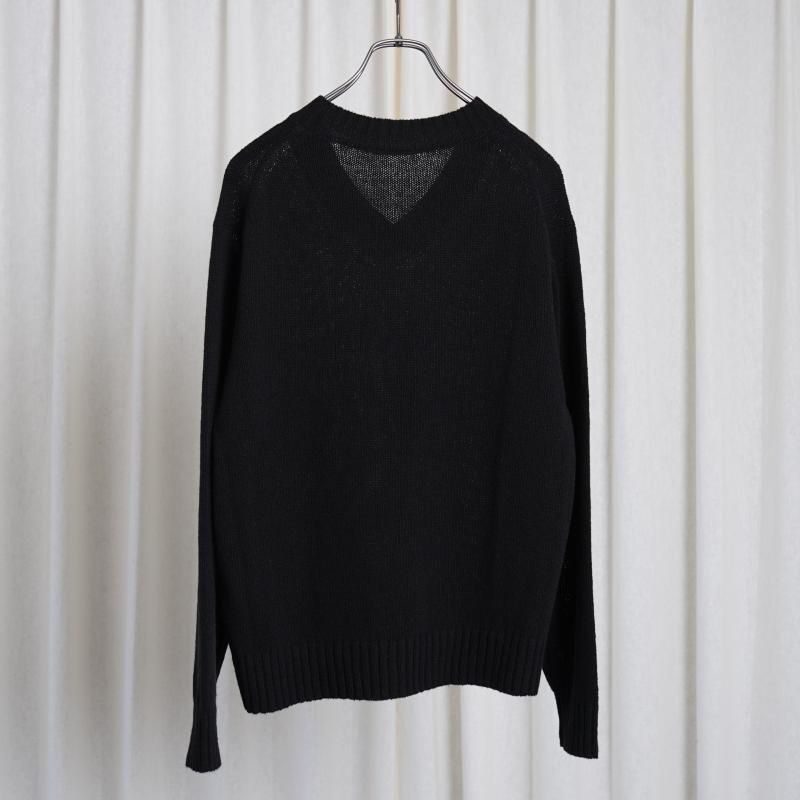 25S/SۡAURALEE ꡼SUMMER CASHMERE KNIT V-NECK P/O / BLACK