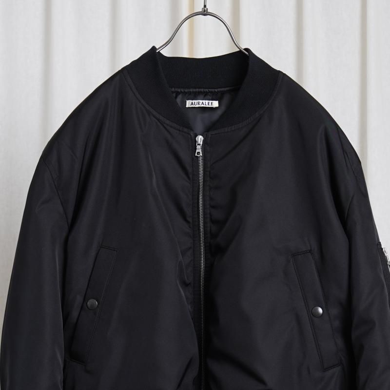 25S/SۡAURALEE ꡼ HIGH DENSITY SILK TWILL FLIGHT BLOUSON / BLACK
