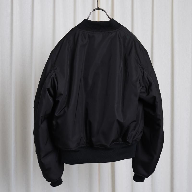 25S/SۡAURALEE ꡼ HIGH DENSITY SILK TWILL FLIGHT BLOUSON / BLACK
