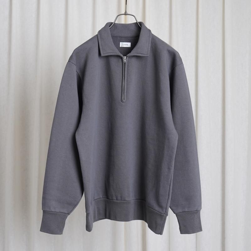 25S/S CIOTA  HALF ZIP SWEATSHIRT /  BLUE GRAY