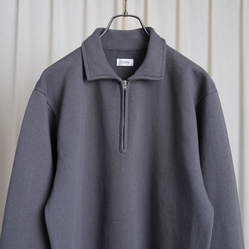 25S/S CIOTA  HALF ZIP SWEATSHIRT /  BLUE GRAY