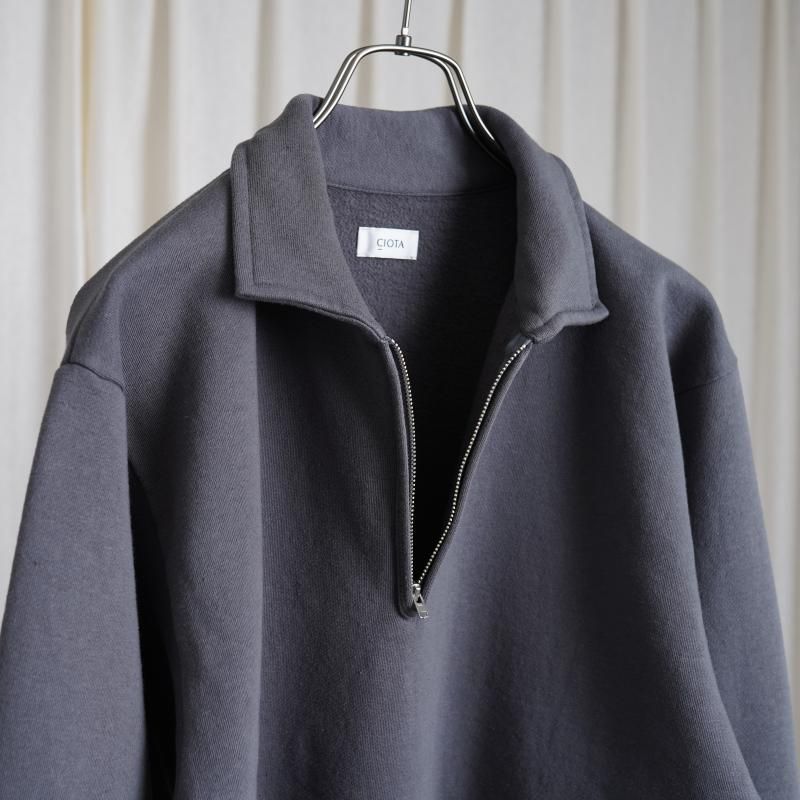 25S/S CIOTA  HALF ZIP SWEATSHIRT /  BLUE GRAY