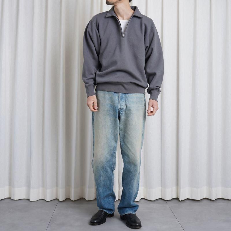 25S/S CIOTA  HALF ZIP SWEATSHIRT /  BLUE GRAY