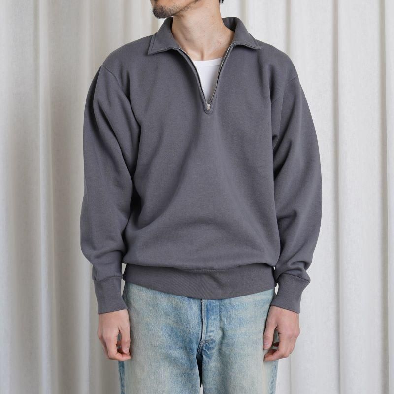 25S/S CIOTA  HALF ZIP SWEATSHIRT /  BLUE GRAY