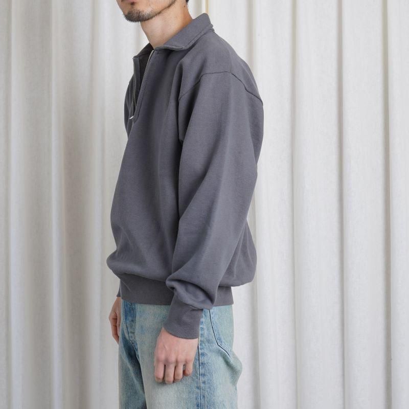 25S/S CIOTA  HALF ZIP SWEATSHIRT /  BLUE GRAY
