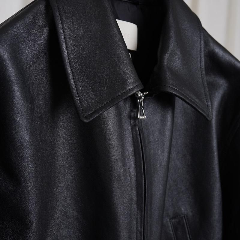 25SS】【YOKE ヨーク】 LEATHER ZIP BLOUSON / BLACK -Avelia