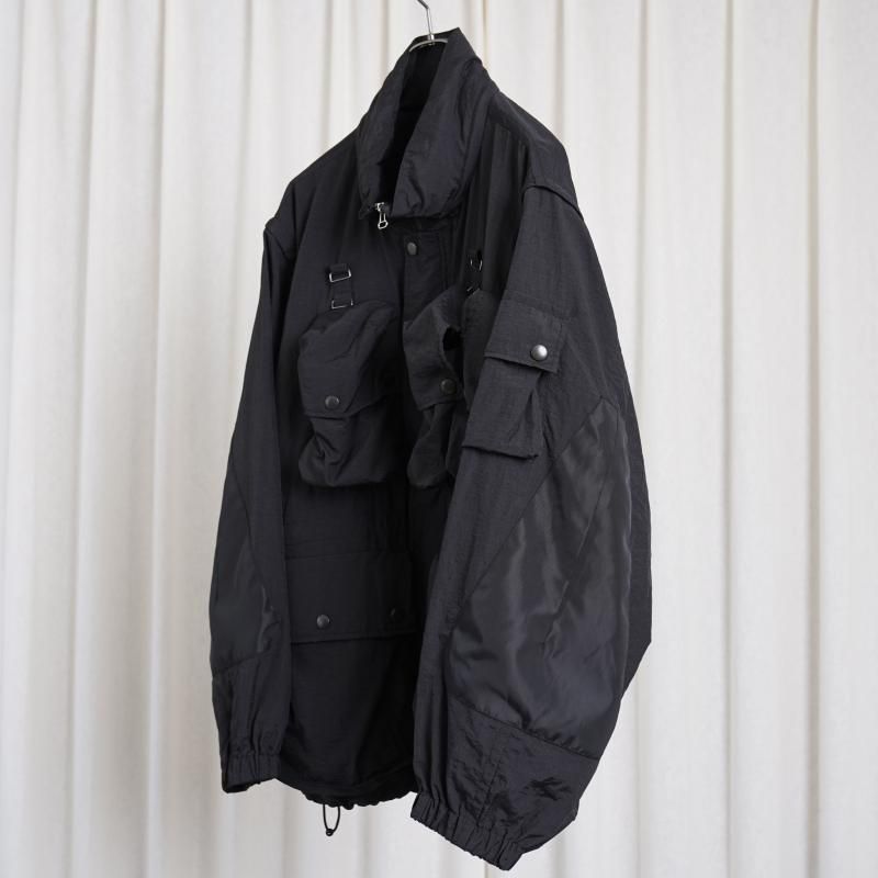 25S/SۡYOKE 衼 NYLON MULTI POCKETS DETACHABLE UTILITY BLOUSON / BLACK 